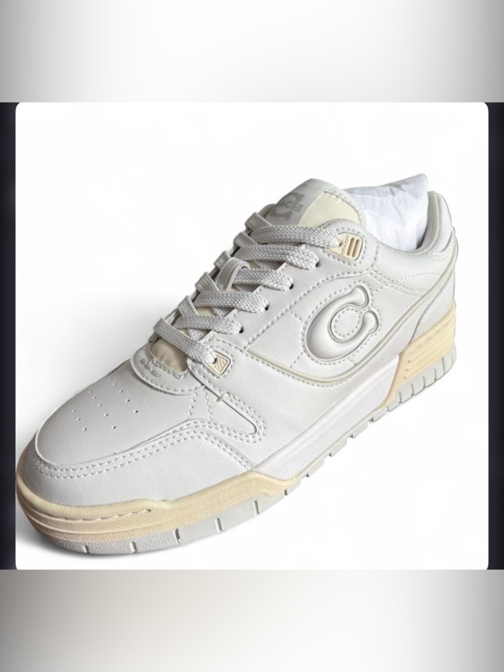 Coach White and Cream SoHo Sneaker